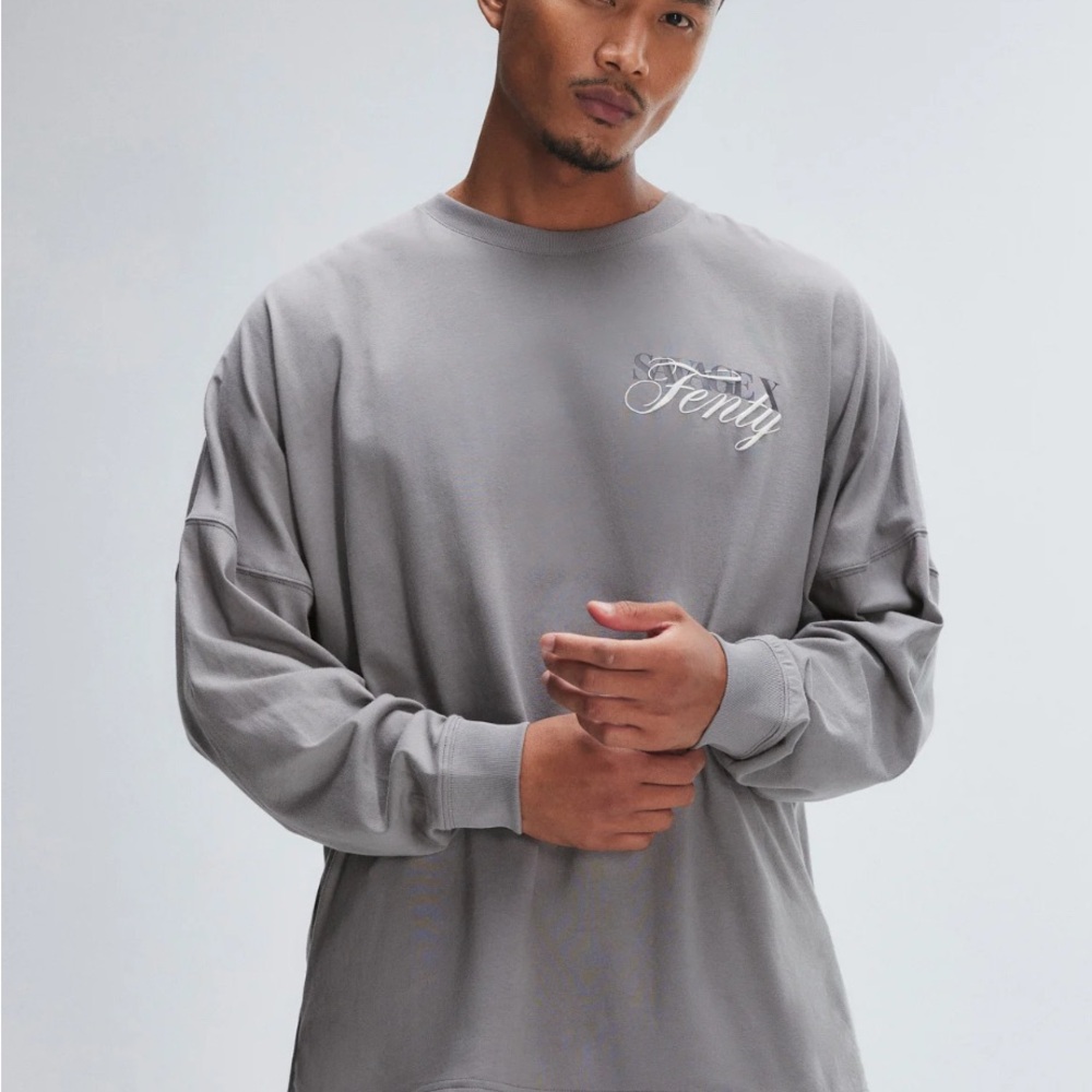 Savage X Fenty Men's Gray Long Sleeve Tee